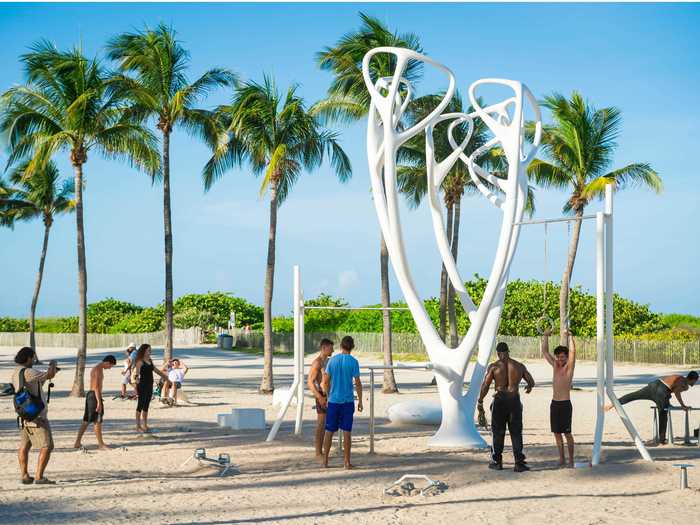 Ocean Drive sits in front of Lummus Park, the gateway to Miami Beach. Both the park and the beach have been shut down since mid-March.