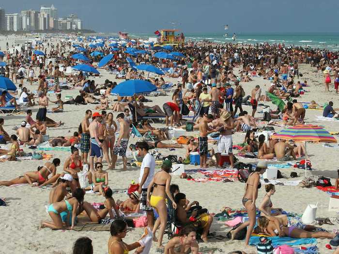 Miami Beach expects to see more than 16 million tourists each year, and the spring season typically promises particularly packed beaches.