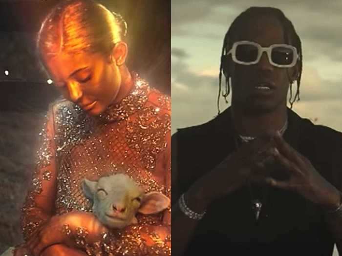 Kylie Jenner appeared as a golden goddess in boyfriend Travis Scott