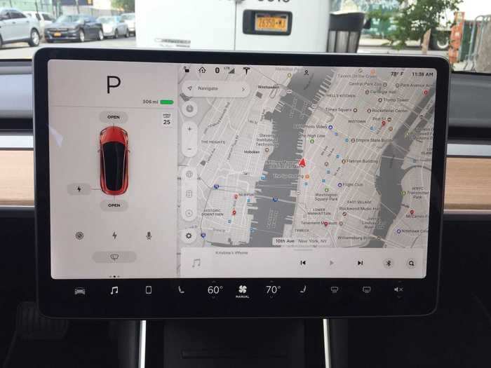 The navigation system knows where all the Superchargers are located and provide real-time updates about the availability of chargers, including how many are in use.