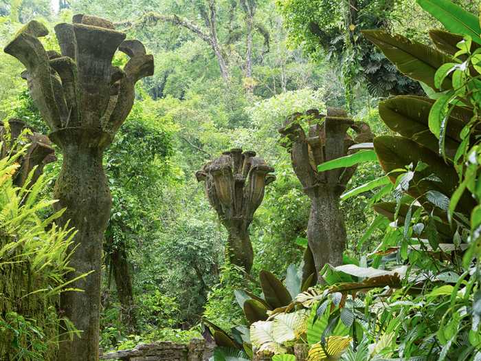 Las Pozas, located in Xilitla, Mexico, is full of eccentric sculptures such as staircases that lead nowhere.