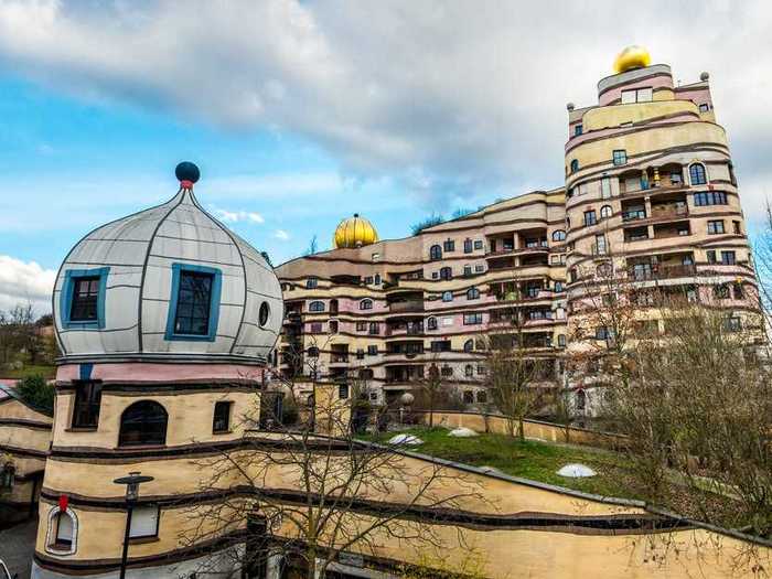 In Darmstadt, Germany, the Waldspirale garden is located on the winding roof of an apartment building.