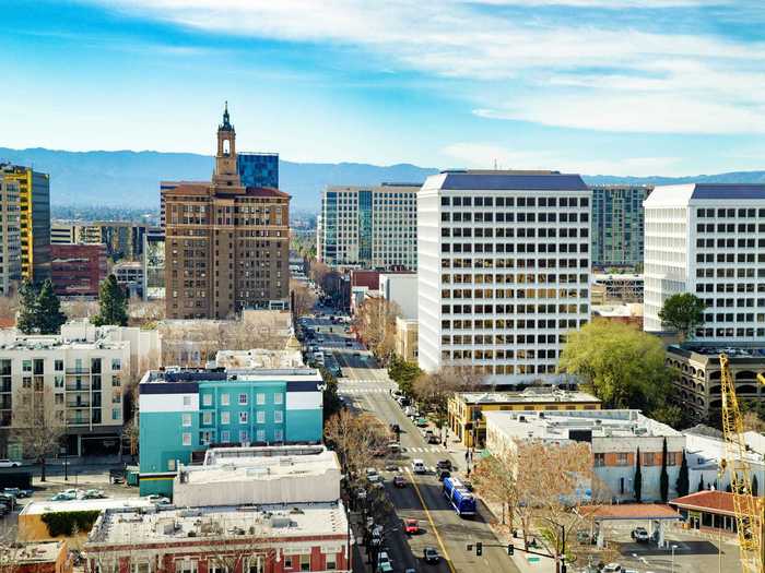 2. San Jose, California: The change in the percent share of the nation