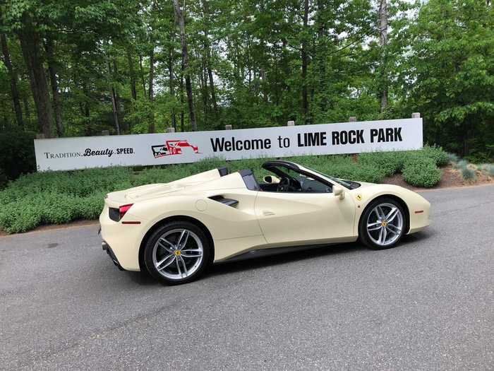 Ferrari 488. Now superseded by the F8 Tributo, the 488 brought a mid-engine turbocharged V8 to the prancing stallion definitive sports car. I took the Spider on a road trip to Lime Rock Park, a famous Connecticut raceway.