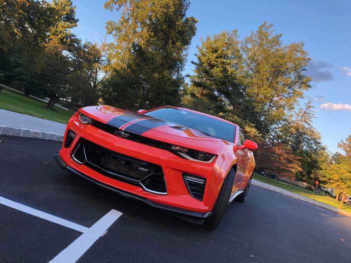 Chevy Camaro SS. My $52,000 test car came with a wild Hot Wheels extra package, along with a few other options, bringing the price up from $42,000 — an insane bargain for this much power and performance.