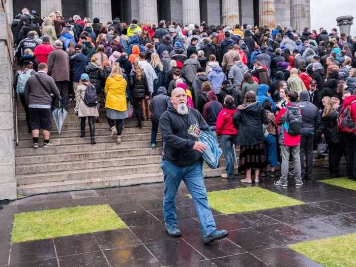 Thousands of people usually line up to enter the Shrine to pay their respects during the dawn service.