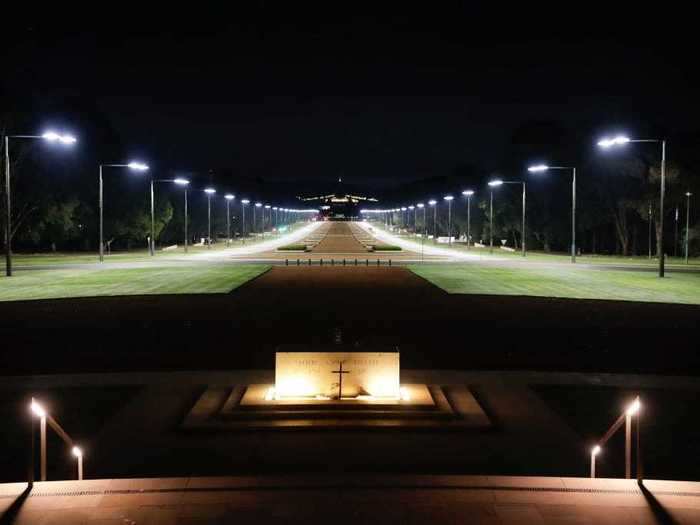 This year, the grounds at the Australian War Memorial were eerily quiet and the dawn service was live-streamed.