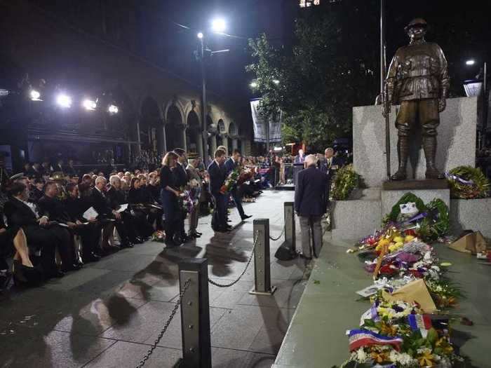 In previous years, tens of thousands of people would gather to lay wreaths at Sydney