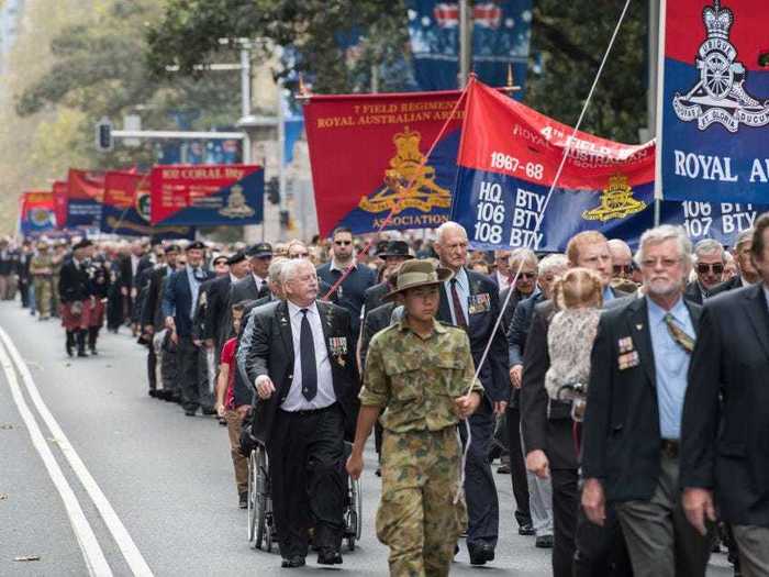 And while in previous years, people usually march through the streets as part of a military parade after the dawn services ...