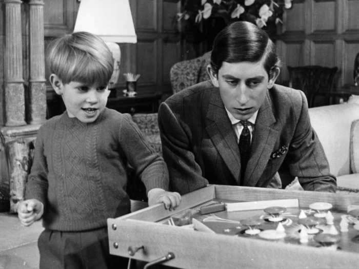 Prince Edward, pictured here at age 5 with his older brother Charles, is the youngest son of Prince Philip and Queen Elizabeth II.