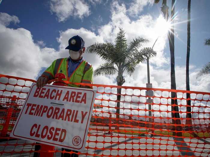 But while some California beaches — such as those operated by the state — remain closed, others are open and encouraging social distancing.