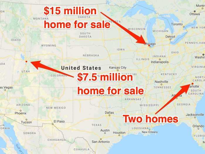 Michael Jordan owns four multimillion-dollar homes across the US in Utah, Illinois, and North Carolina.