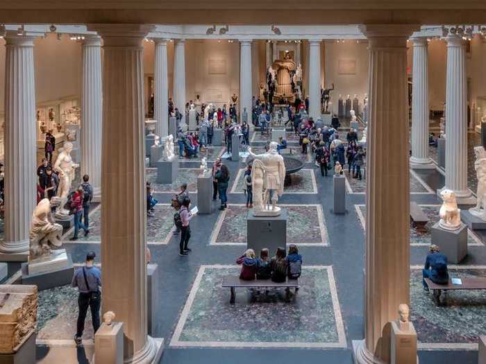 The Metropolitan Museum of Art has a series of videos set to calming music showing stunning views of its buildings.