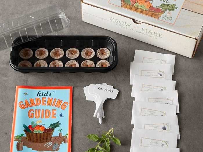 A growing kit for vegetables, herbs, and flowers