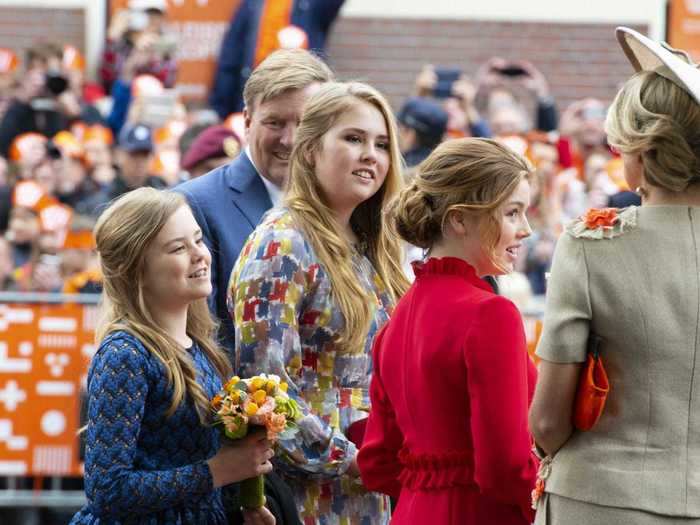 Princess Catharina-Amalia, 16, will someday succeed her father as Queen of the Netherlands. Her sisters Alexia, 14, and Ariane, 13, are next in line.