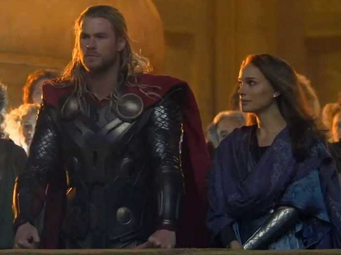 The scene of Natalie Portman getting out of bed in "Endgame," was from "Thor: The Dark World."