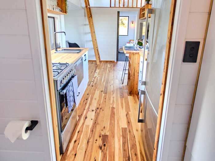 The home is built with termite-resistant timber, according to Häuslein Tiny House Co.