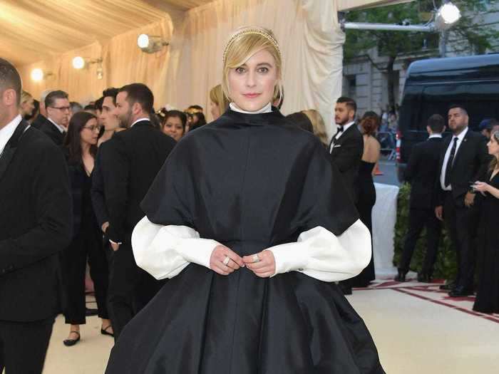 Greta Gerwig then took the 2018 theme and ran with it with this nun-inspired design by The Row.