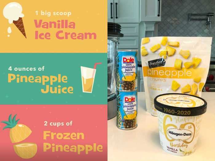 The recipe seemed simple enough: vanilla ice cream, pineapple juice, and frozen pineapple chunks.