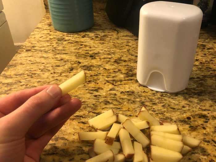 The Perfect Fry cutter did, in fact, cut the perfect fry.