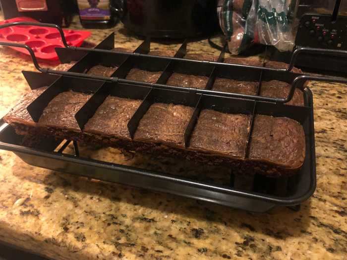 The Perfect Brownie Pan Set was helpful in creating a perfectly sized treat.