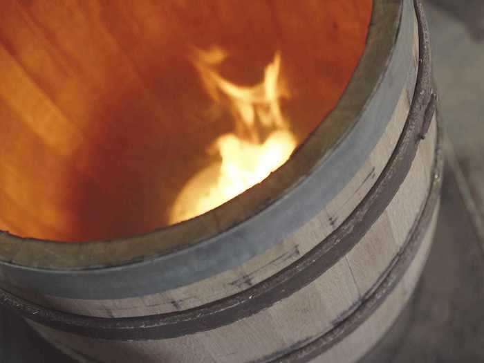 The wood is toasted over a fire to give the wine a unique oak flavor.