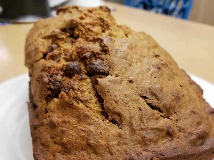 After baking for about an hour, the banana bread looked pretty good.