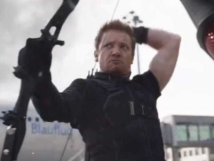 The film opens on a shot of Hawkeye wearing an ankle monitor.