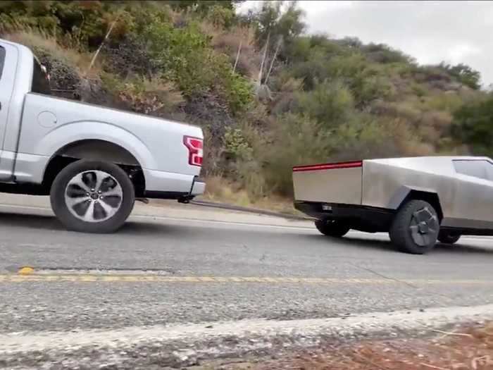 Tesla challenged the F-150 to a tug-of-war — and the Cybertruck won!