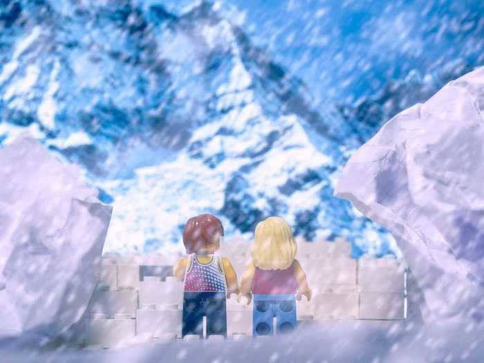 Although they got stuck in a snowstorm on their way up, Florence and Fred reached the top of the mountain.