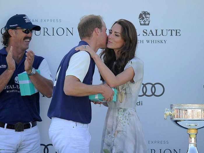 In 2012, the public witness another kiss at a polo event.