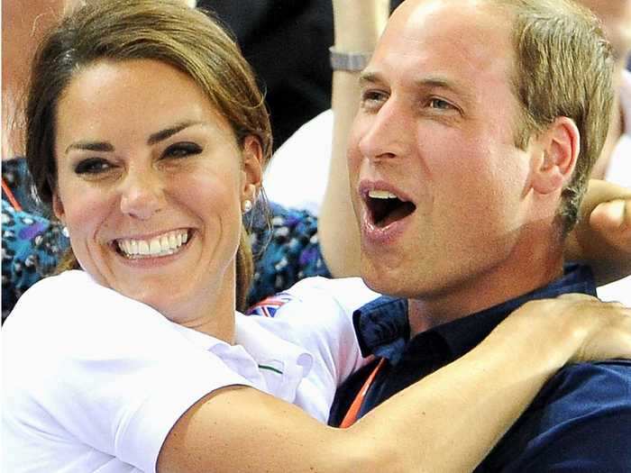 When England won an event, Prince William and Middleton hugged.