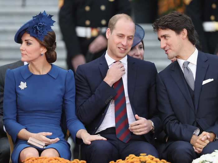 Middleton was captured with her hand on Prince William