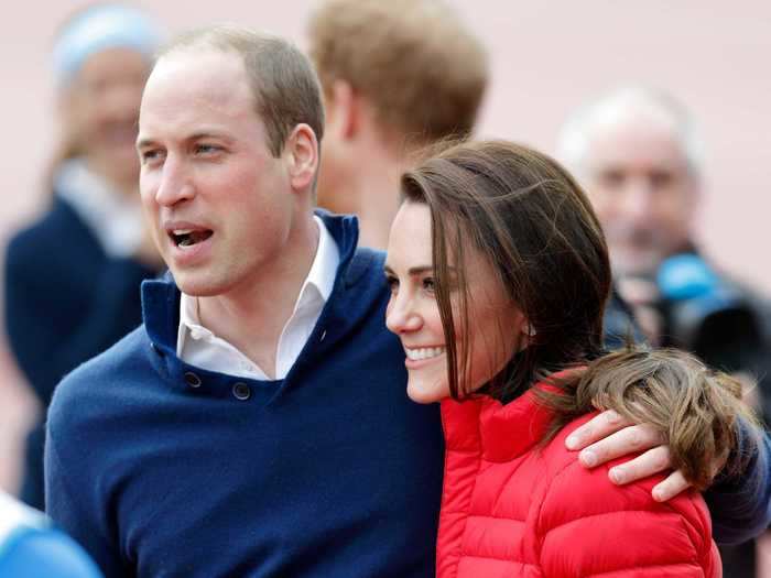 During a marathon-related event in 2017, Prince William put his arm around Middleton.