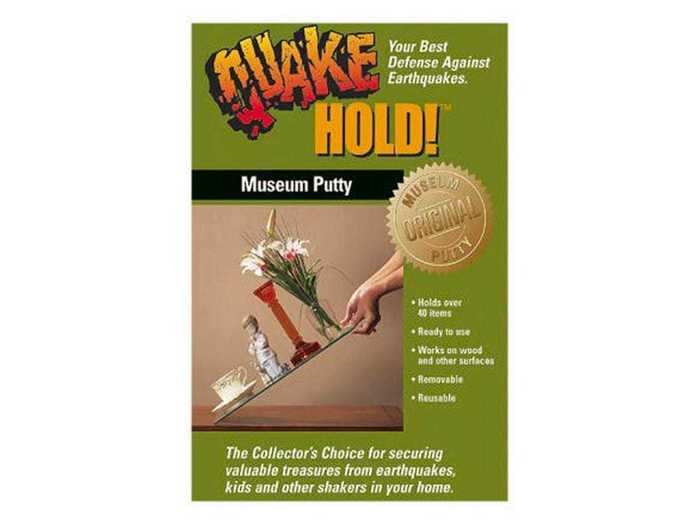 Earthquake putty to keep knickknacks, vases, and picture frames from becoming playthings