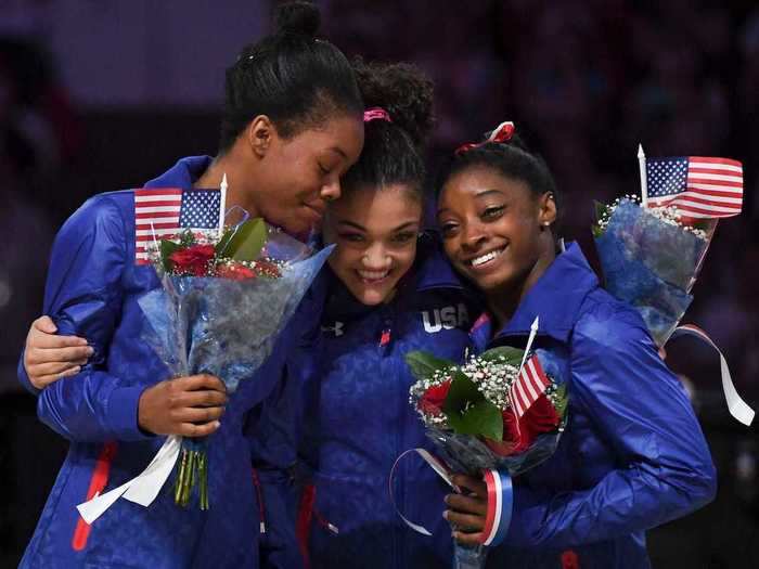 One in the team all-around, in which she was the only American to compete in all four events.