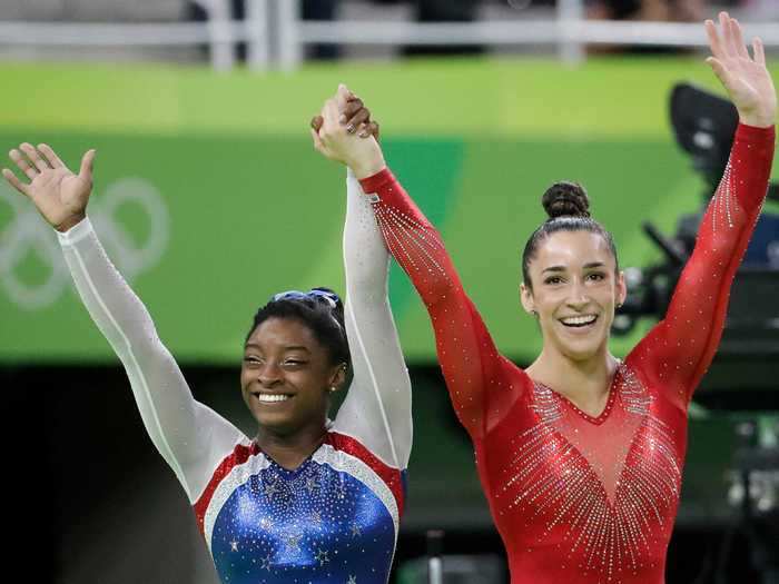 Another in the individual all-around, in which she bested the second-place finisher — American teammate Aly Raisman — by a full 2.1 points.