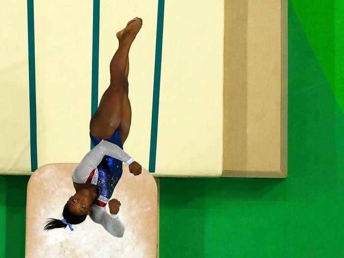 She dominated on the vault, finishing more than 0.7 points ahead of the rest of the podium.