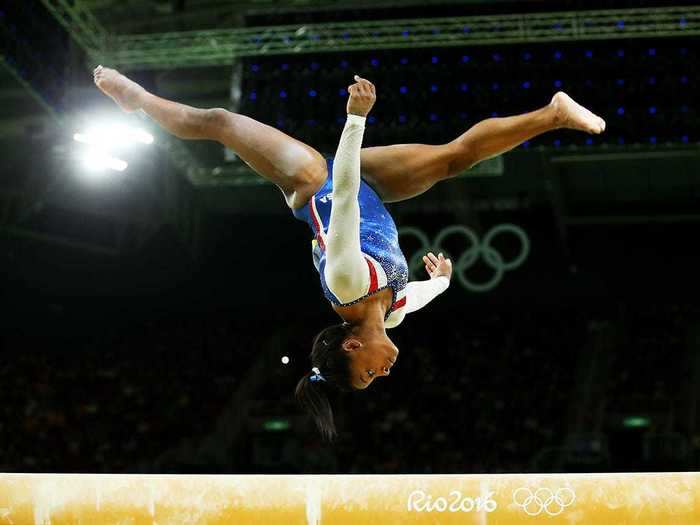 The balance beam "Biles" comes on the dismount; it involves "a double salto backwards tucks with 2/1 twist."