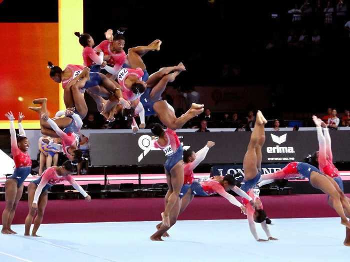 And the Biles II — another original floor exercise stunt — includes "a double salto backward tucked with 3/1 twist."