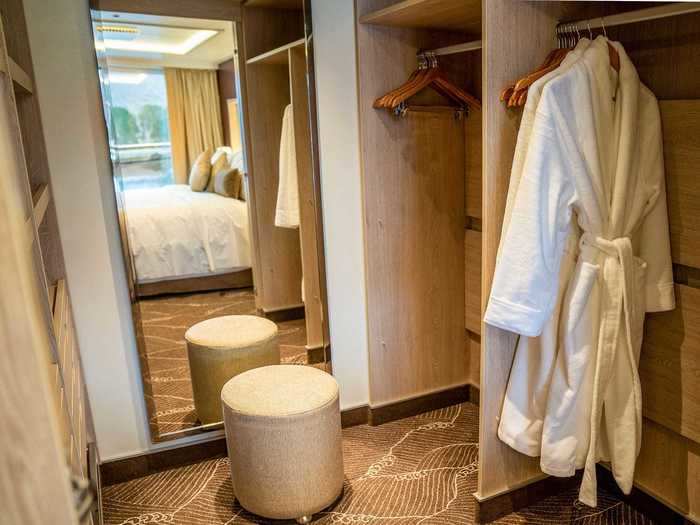 The suites have walk-in closets and large windows.