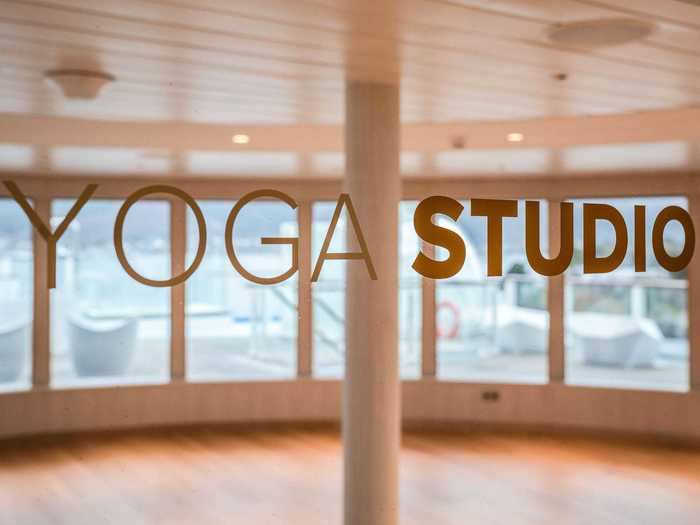 ... and a glass-walled yoga studio.