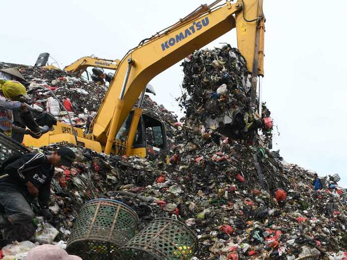 But working on the landfill comes with a set of risks. Scavengers are wary of the constant dangers of landslides or coming too close to the massive bulldozers dropping heaps of new garbage.