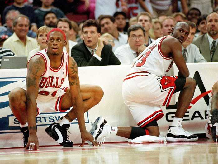 Rodman played a critical role on the Bulls in 1997-98 as Scottie Pippen was sidelined. Rodman became Jordan