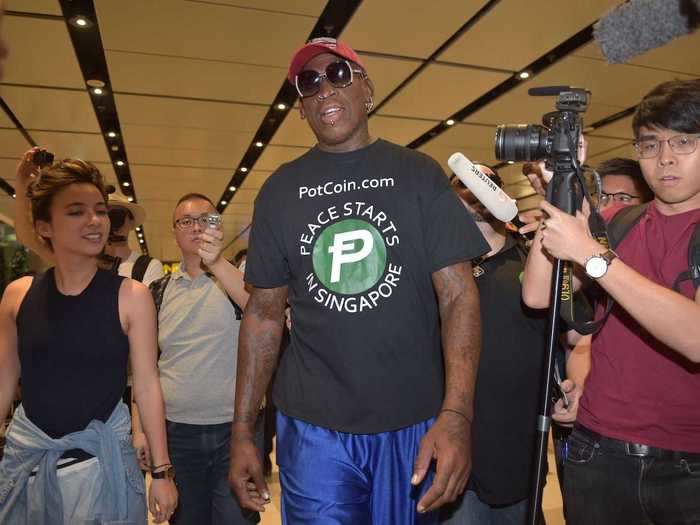 Rodman also flew to the Donald Trump-Kim summit in Singapore in 2018.