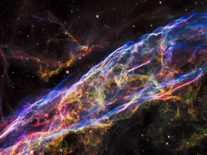 The Veil Nebula is the remnant of a supernova explosion that occurred around 8,000 years ago.