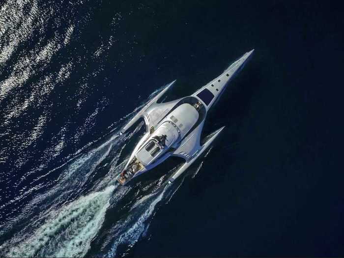 Adastra, a spaceship-like megayacht fit for a Bond villain, has hit the market for $12 million.