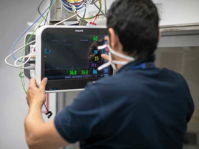 The temporary hospital in Turin where the units are used has a capacity of 90 ICU beds.