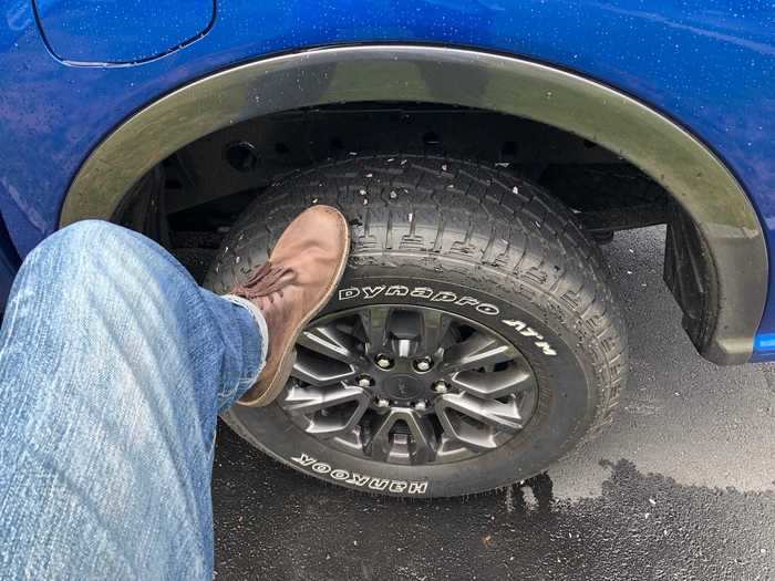 The Ranger boasts a solid four-wheel-drive system — FX4 — with a locking differential. The package adds another grand or so. Our tester came with stout off-road rubber.