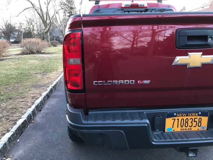 Colorado badging on the rear — and reminder that the ZR2 rocks a V6 engine, versus the base Colorado